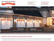 Tablet Screenshot of overheaddoorfranklin.com
